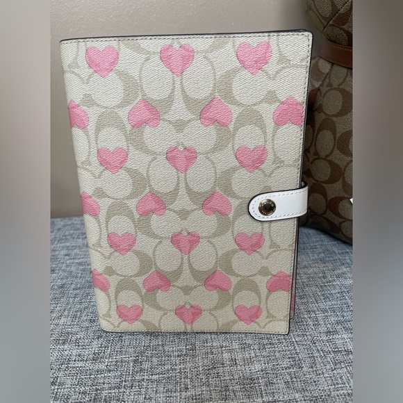 Coach | Other | 99 Coach Notebook In Signature Canvas With Heart Print ...